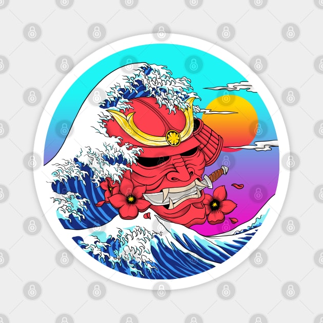 SAMURAI WAVES Magnet by ALFBOCREATIVE